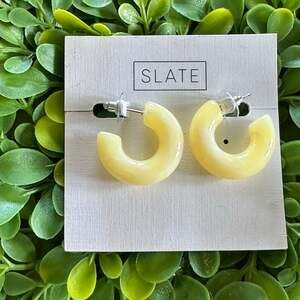 BOGO FREE YELLOW HOOP EARRINGS SLATE